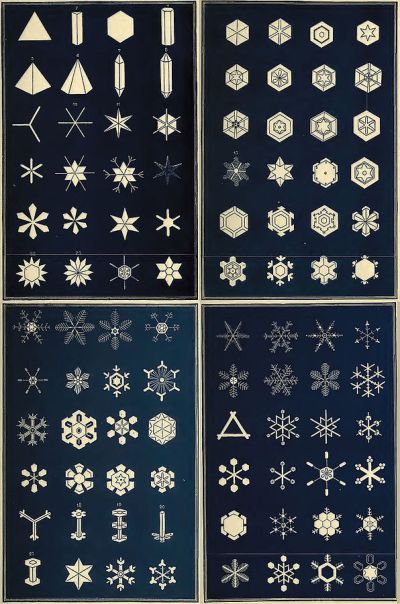 An early classification of snowflakes by Israel Perkins Warren