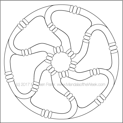 Wheels Mandala to Color - designed by me (Maureen Frank)