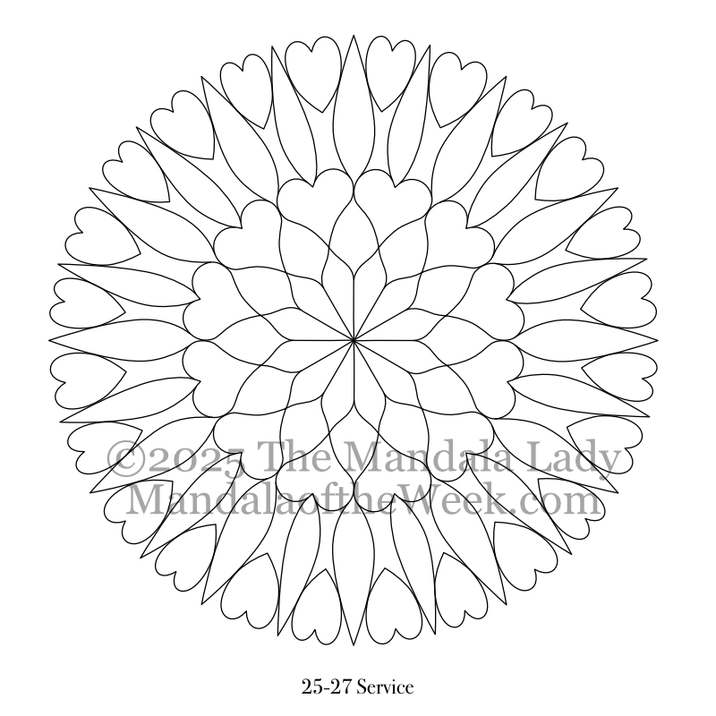 Mandala of the Week 25-27 Service — outline for coloring