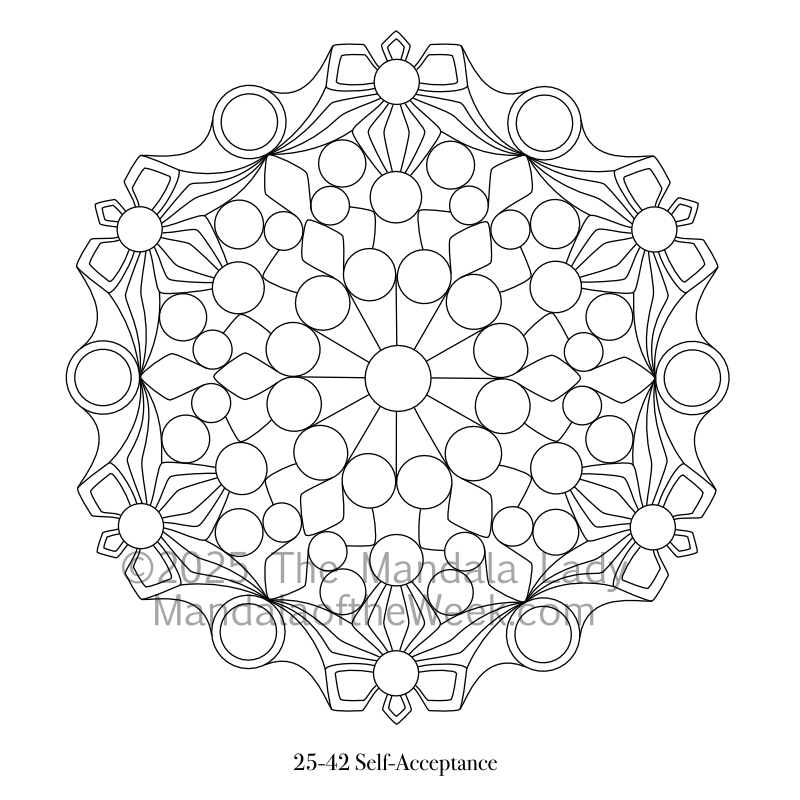 Mandala of the Week 25-42 Self-Acceptance — outline for coloring