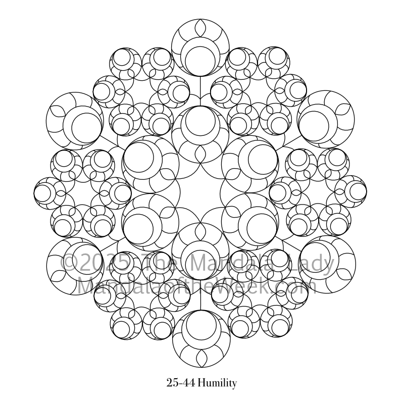Mandala of the Week 25-44 Humility — outline for coloring