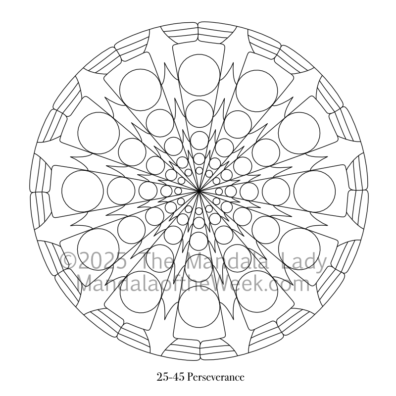Mandala of the Week 25-45 Perseverance — outline for coloring