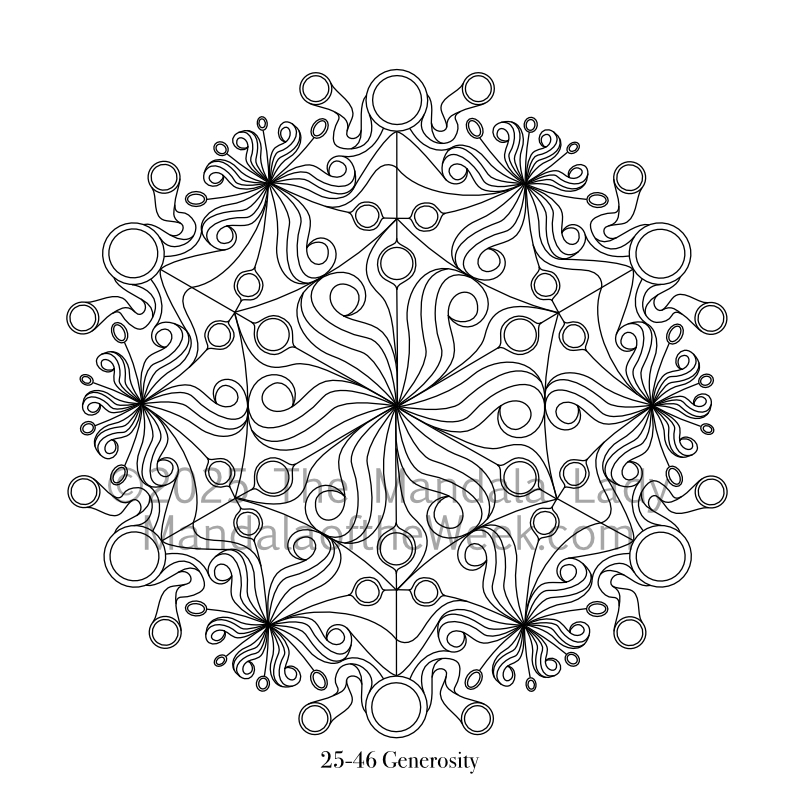 Mandala of the Week 25-46 Generosity — outline for coloring