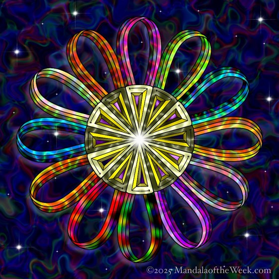 Mandala of the Week 25-51: Meditation — in color with a rainbow of colors