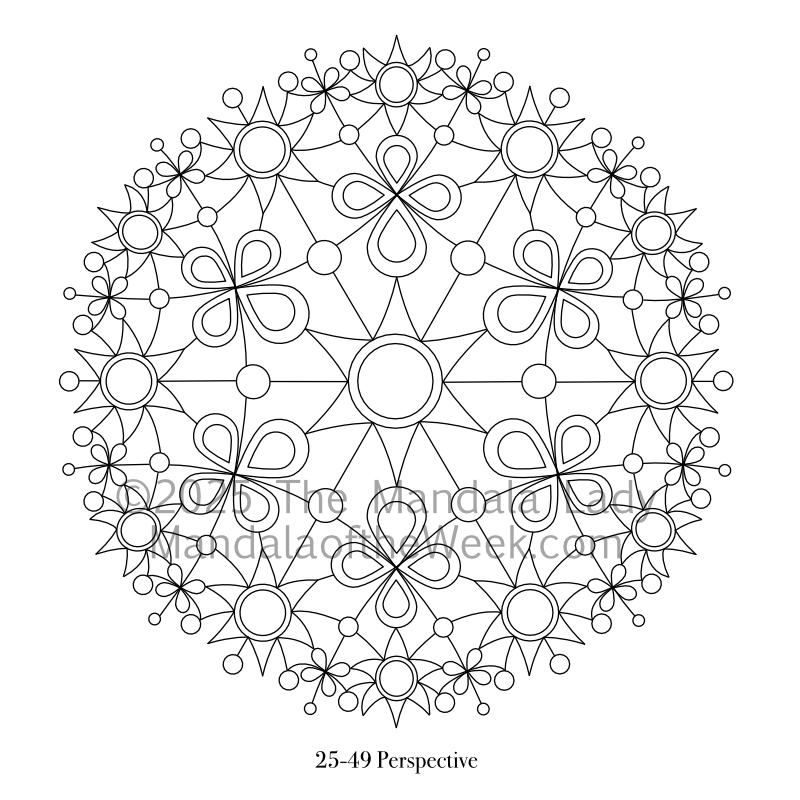 Mandala of the Week 25-49 Perspective — outline for coloring
