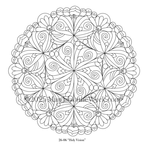 Mandala of the Week 26-06 Holy Vision — Outline for Coloring