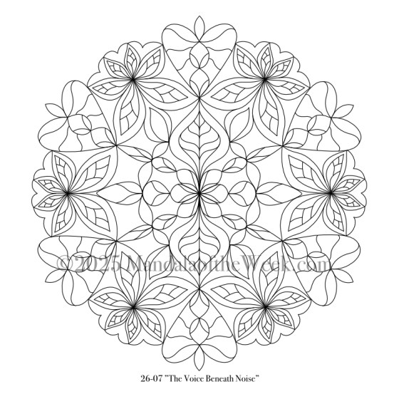 Mandala of the Week 26-07 The Voice Beneath Noise — Outline for Coloring