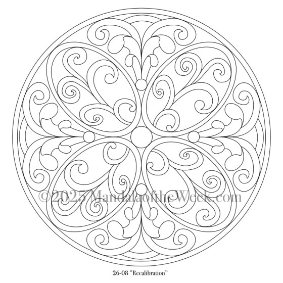 Mandala of the Week 26-08 Recalibration — Outline for Coloring