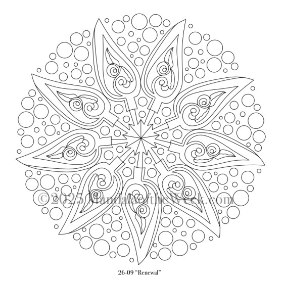 Mandala of the Week 26-09 Renewal — Outline for Coloring