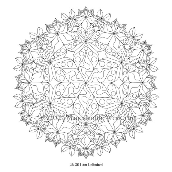 Mandala of the Week 26-30 I Am Unlimited — Outline for Coloring